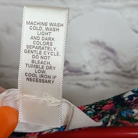 Three Seasons Maternity Sundress Navy Floral Chiffon Hi-Lo Midi Mom Tank Dress - Picture 7 of 9